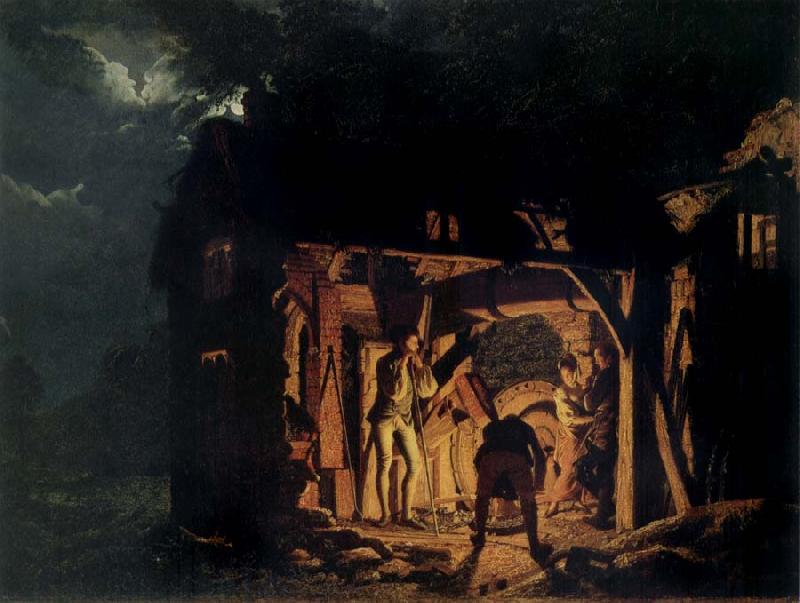 Joseph wright of derby The Blacksmith-s shop oil painting image